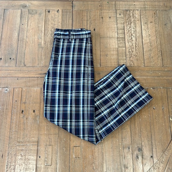 Janie and Jack navy plaid pants - Picture 1 of 7